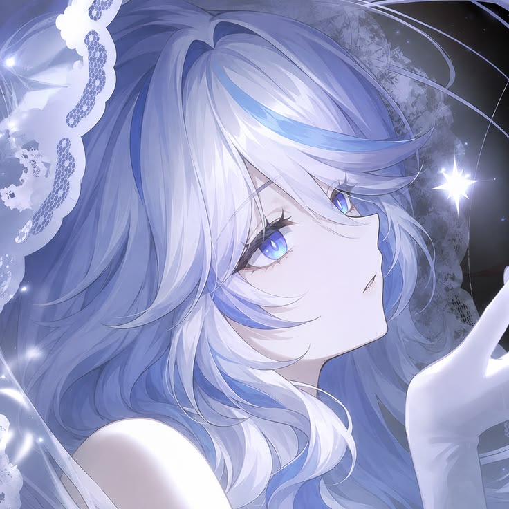 Profile picture asset — blue-haired character